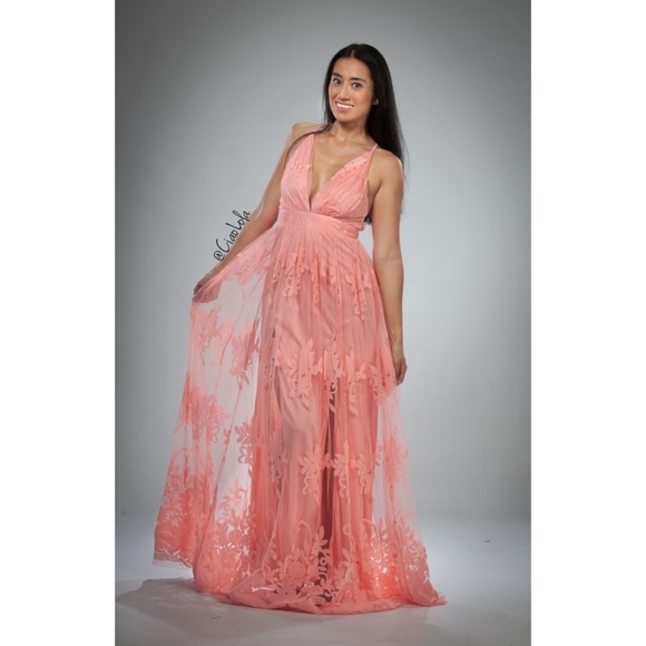 Almost gone. Blush floral detail tulle dress - Picture 4 of 4
